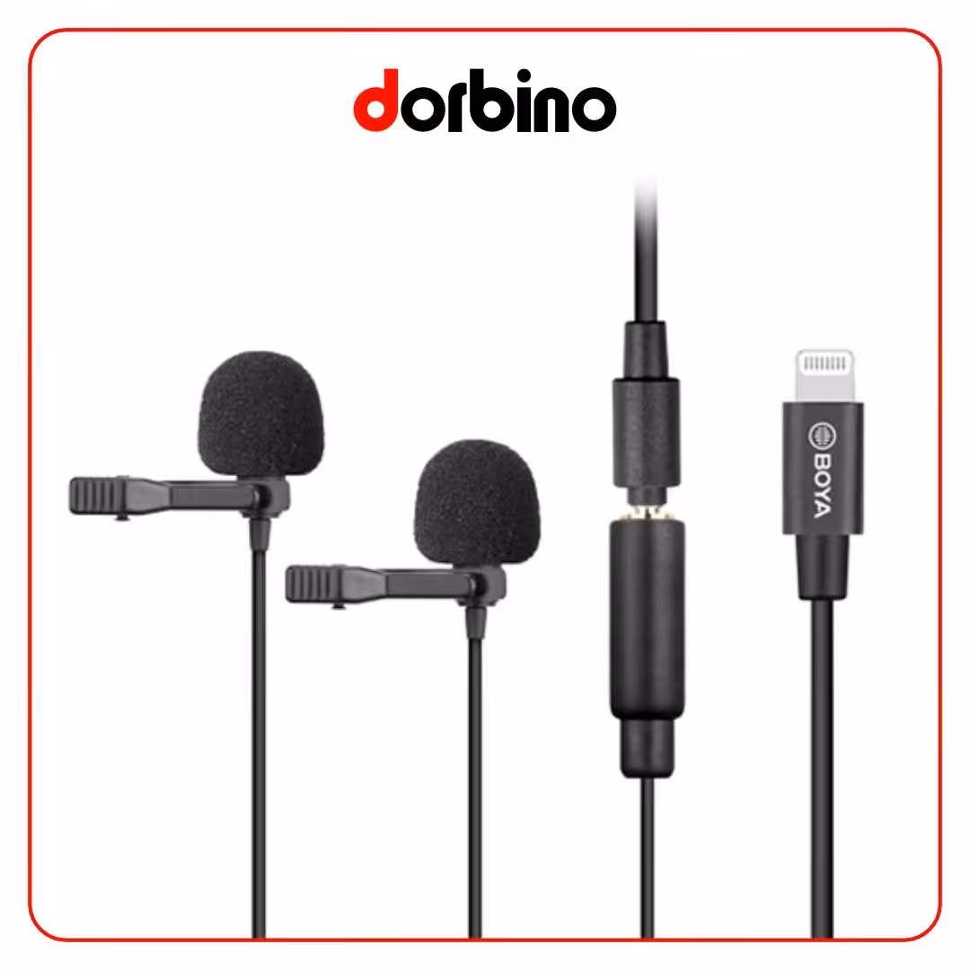 BOYA BY-M2 Digital Omnidirectional Lavalier Microphone with Detachable Lightning Cable (iOS) - فروشگاه دوربین دوربینو