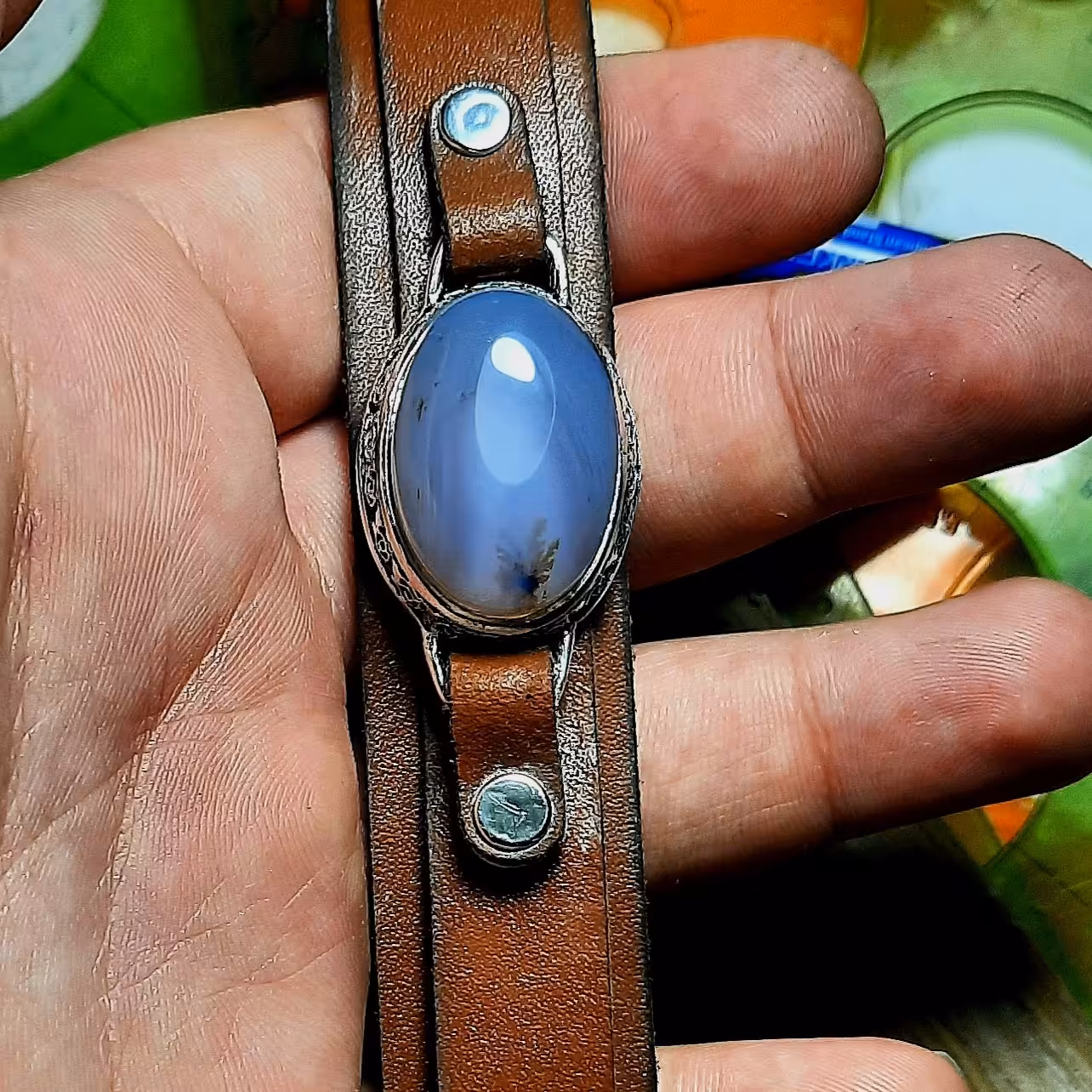 دست بند عقیق سوسنی سلیمانی شجر دار 