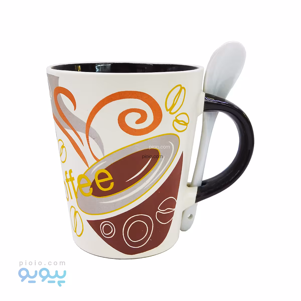 ماگ قاشق دار سرامیکی COFFEE کد 26