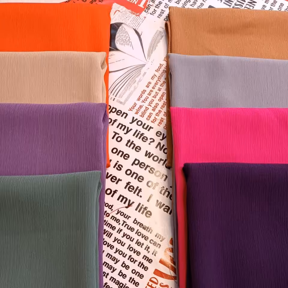 شال ساده حریر کریشه مجلسی رنگی