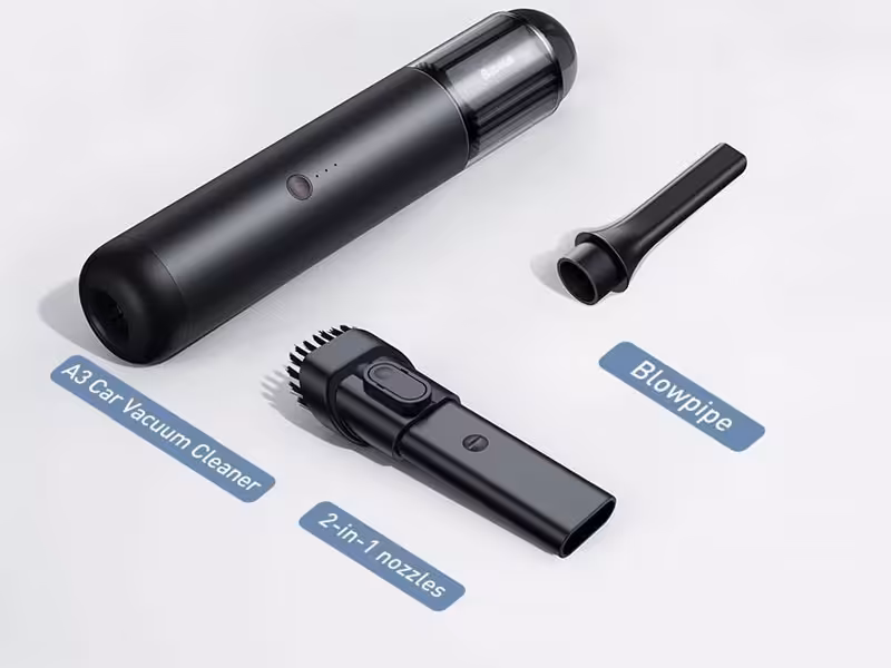 جارو شارژی ماشین بیسوس Baseus A3 Car Vacuum Cleaner CRXCQA3-0A 135W 15000Pa توان 135 وات