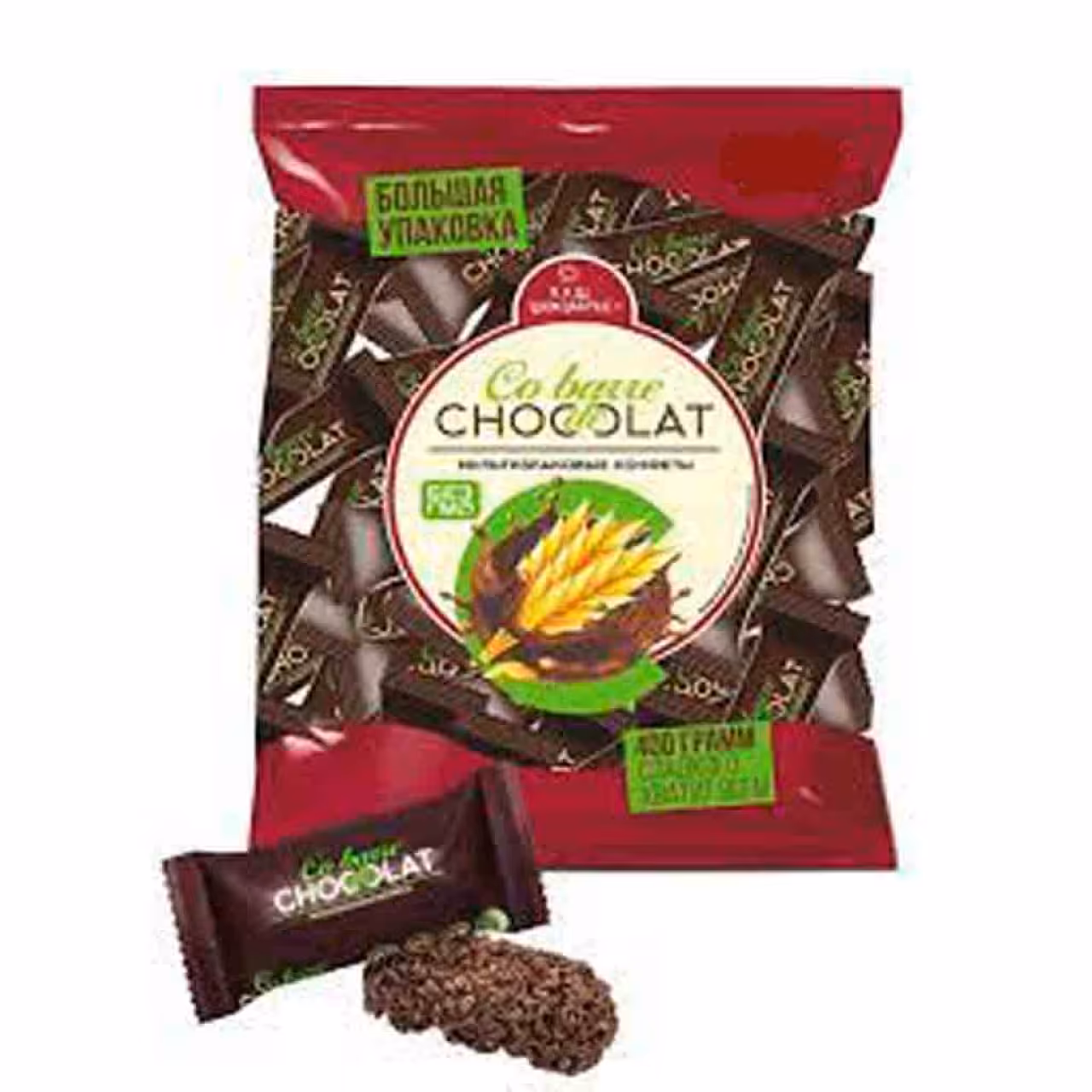 غلات بار رژیمی طعم شکلات تلخ کوبار روس بسته 1 کیلوگرم