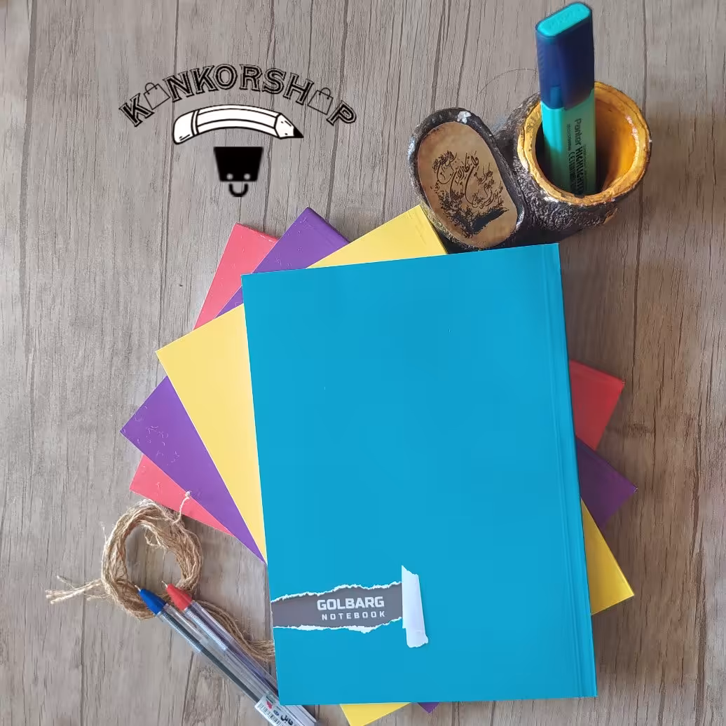 دفتر  مشق  80 برگ ته چسب گلبرگ با طرح ساده