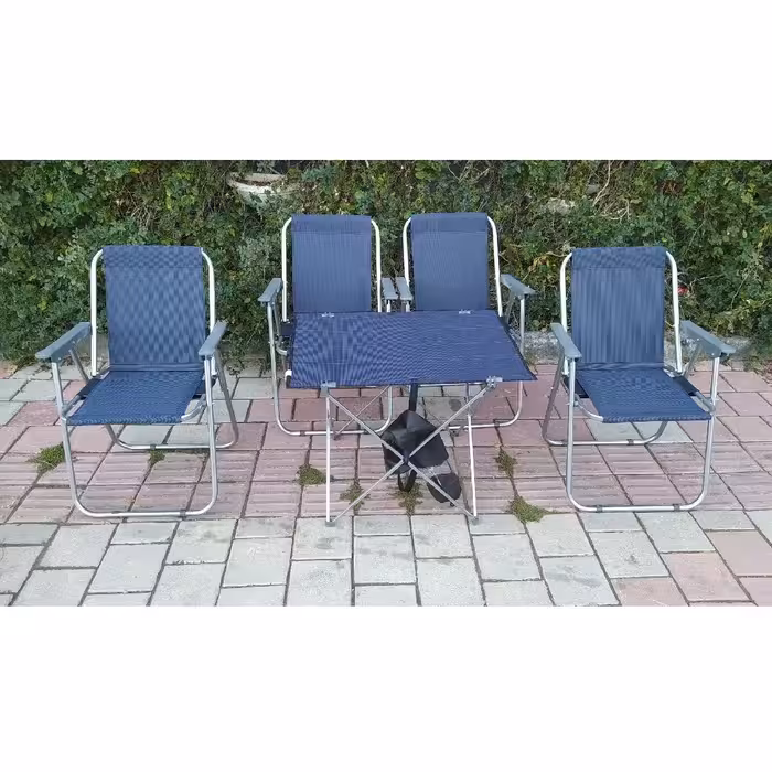 صندلی مسافرتی رنگ سورمه ای (ست 4 نفره)