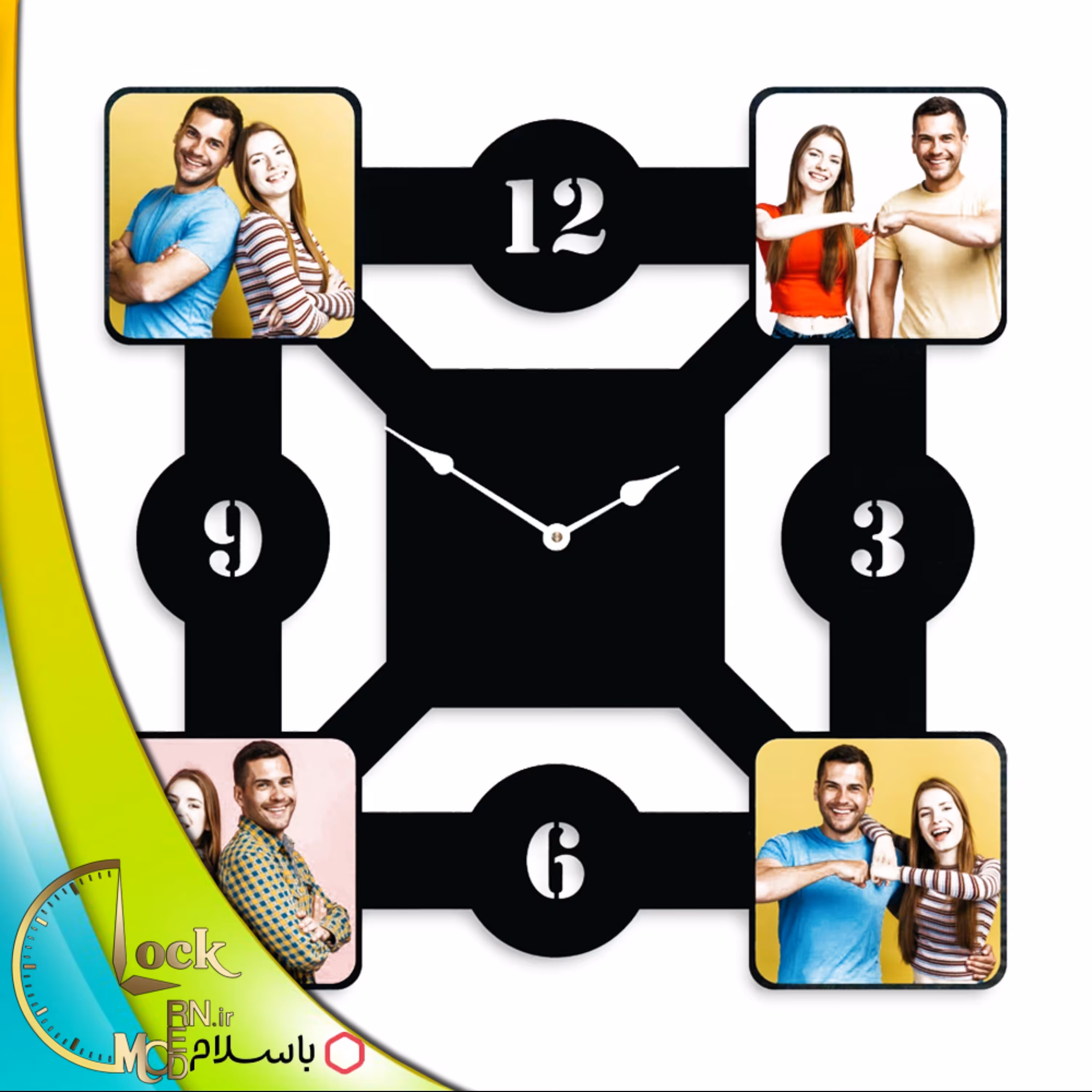 ساعت دیواری 4 عکسه کد 245 (پس کرایه)