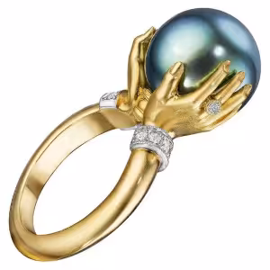 انگشتر گوی زندگی آبکاری طلا کدF520