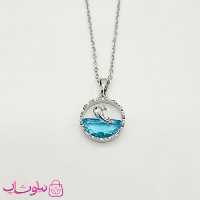 گردنبند دخترانه نقره ای مدل نهنگ در آب کد 1088