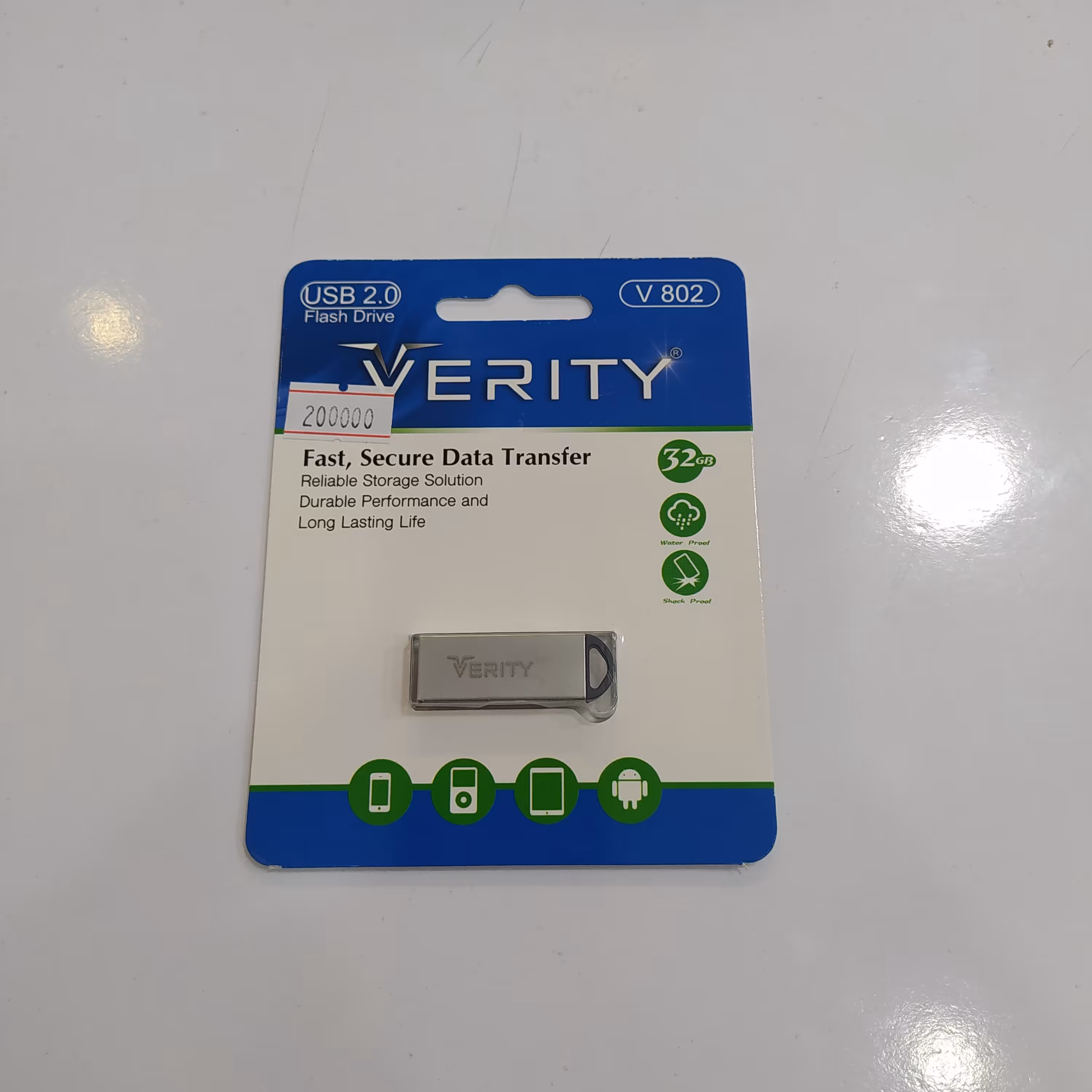 فلش مموری وریتی مدل V802 ظرفیت 32 گیگابایت بدنه فلزی