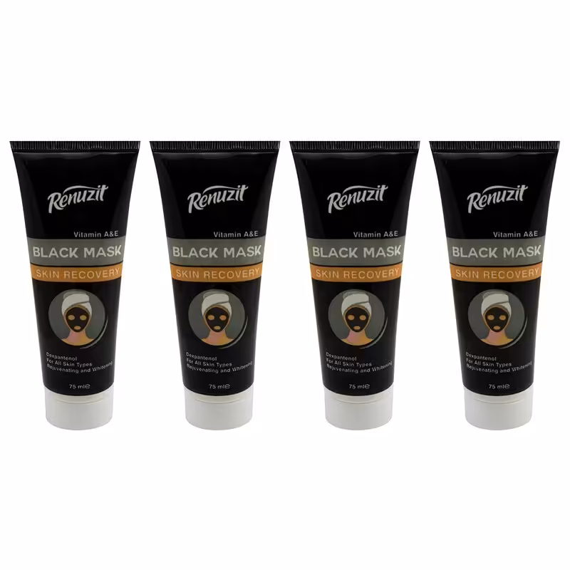 ماسک صورت رینو زیت مدل Black mask carbon active حجم 75 میلی لیتر مجموعه 4 عددی