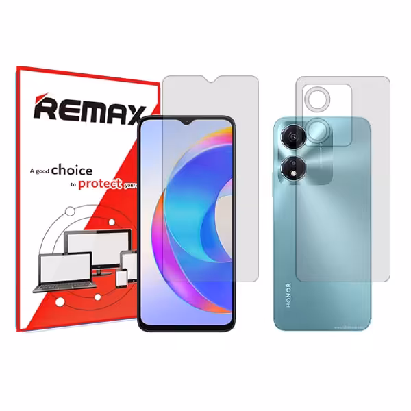 گلس صفحه نمایش و پشت گوشی آنر X5 Plus مدل هیدروژلی شفاف برند ریمکس کد SS