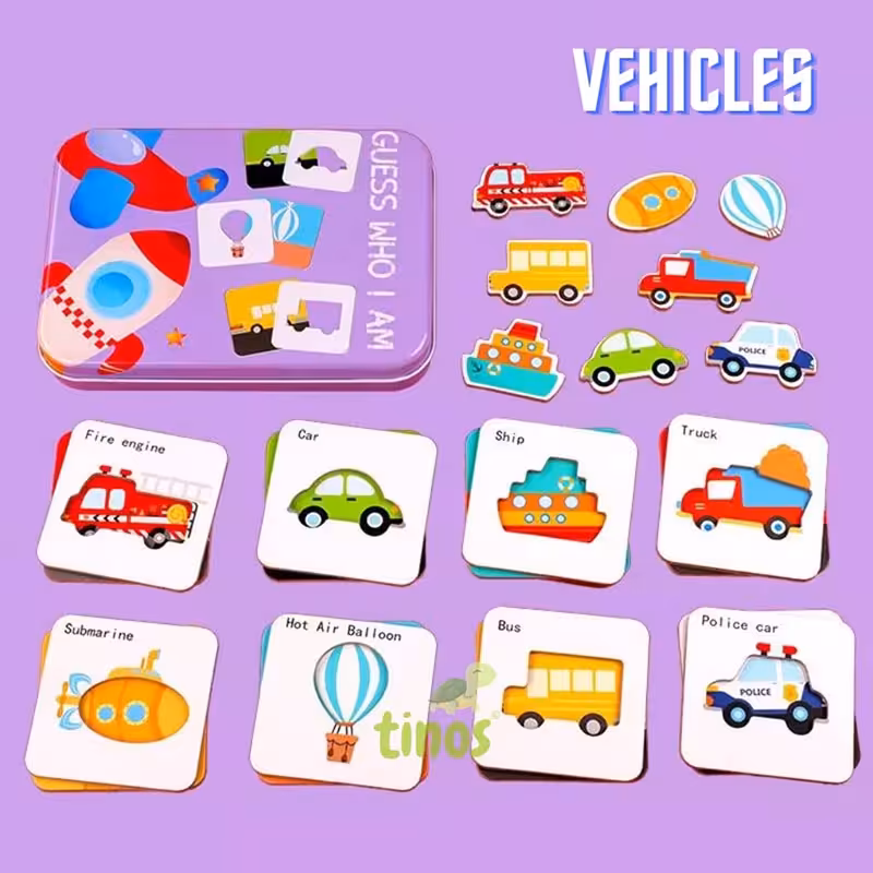 پازل قوطی  فلزی حدس بزن مدل وسایل نقلیه کد P/100413/E