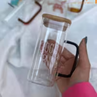 لیوان استوانه ای Good Morning با درب بامبو