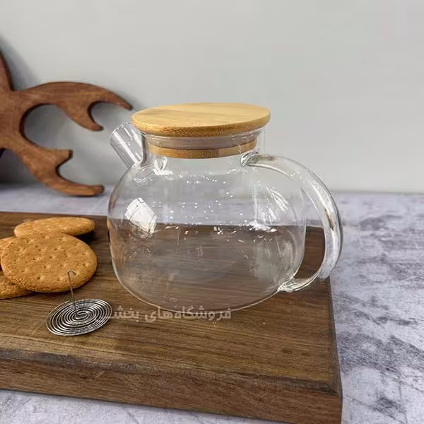 قوری پیرکس مدل درب بامبو حجم 800 میل