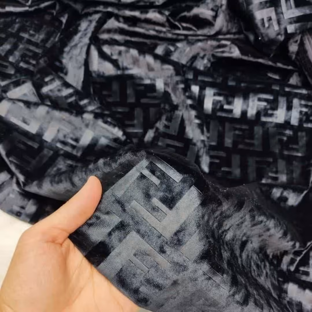 پارچه مخمل طرحدار کره ای 