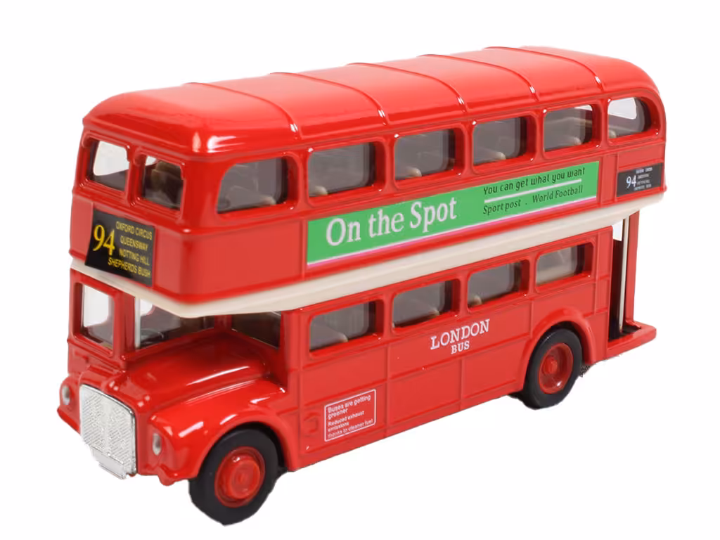 ماشین فلزی عقب کش مدل اتوبوس های دو طبقه لندن اسباب بازی(دو مدل)