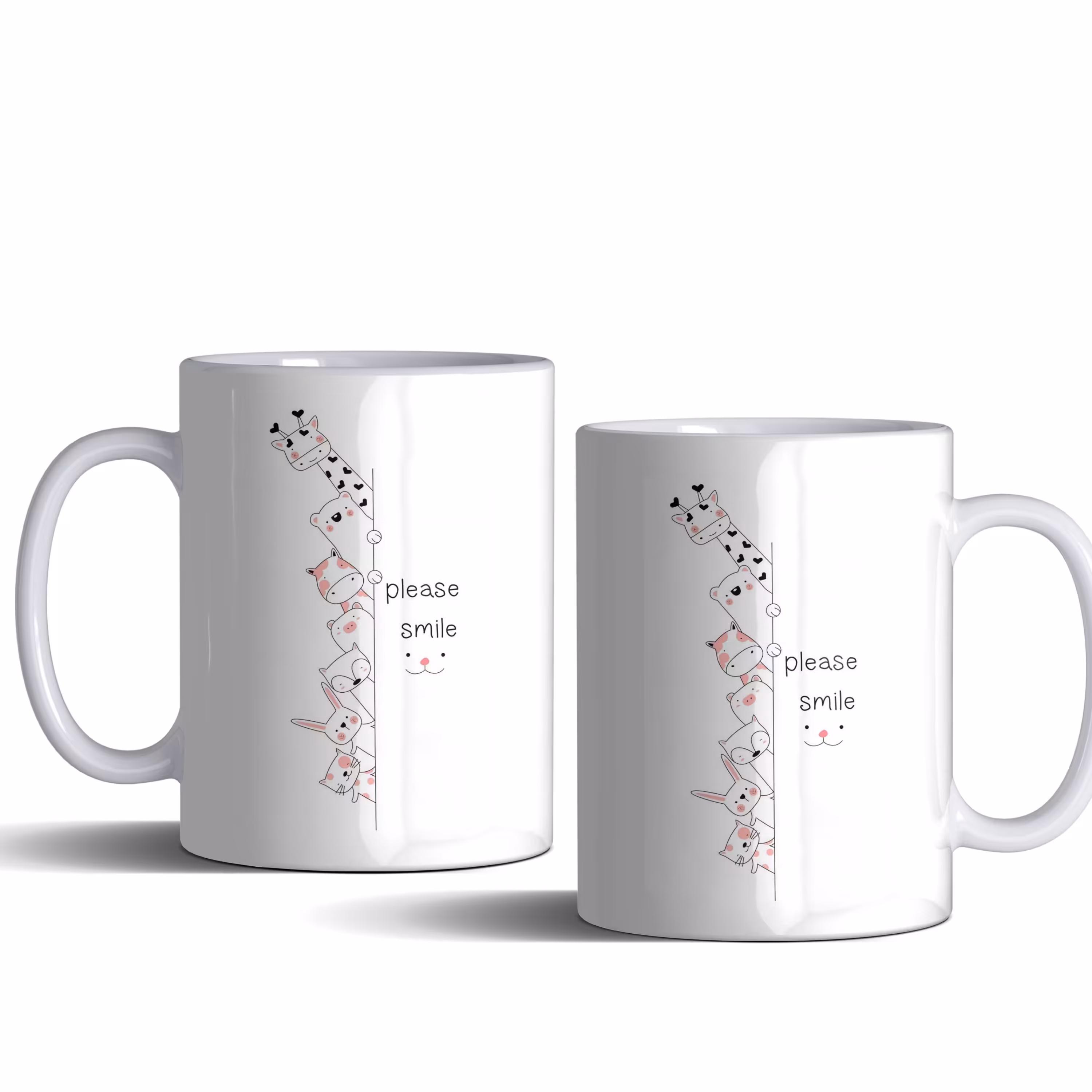 لیوان (ماگ) انگیزشی با متن PLEASE SMILE. 