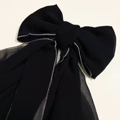 شال جاذبه حریر مشکی دور لمه مجلسی