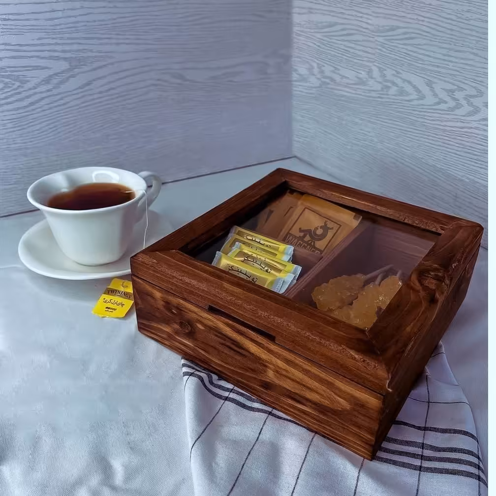 تی بگ چوبی مربع سه خانه