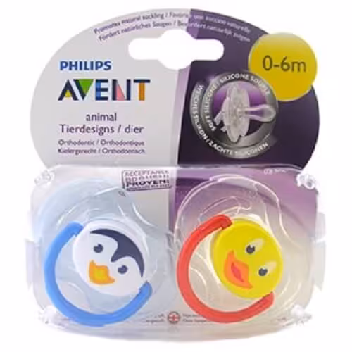 پستانک کلاسیک ارتودنسی اونت avent طرح حیوانات فانتزی 0 تا 6 ماه ا بدو نی نی
