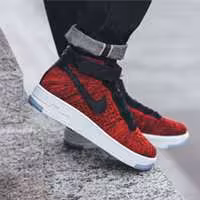 کفش نایک ایرفورس ساق دار بافتنی قرمز Nike Shoes Air Force1