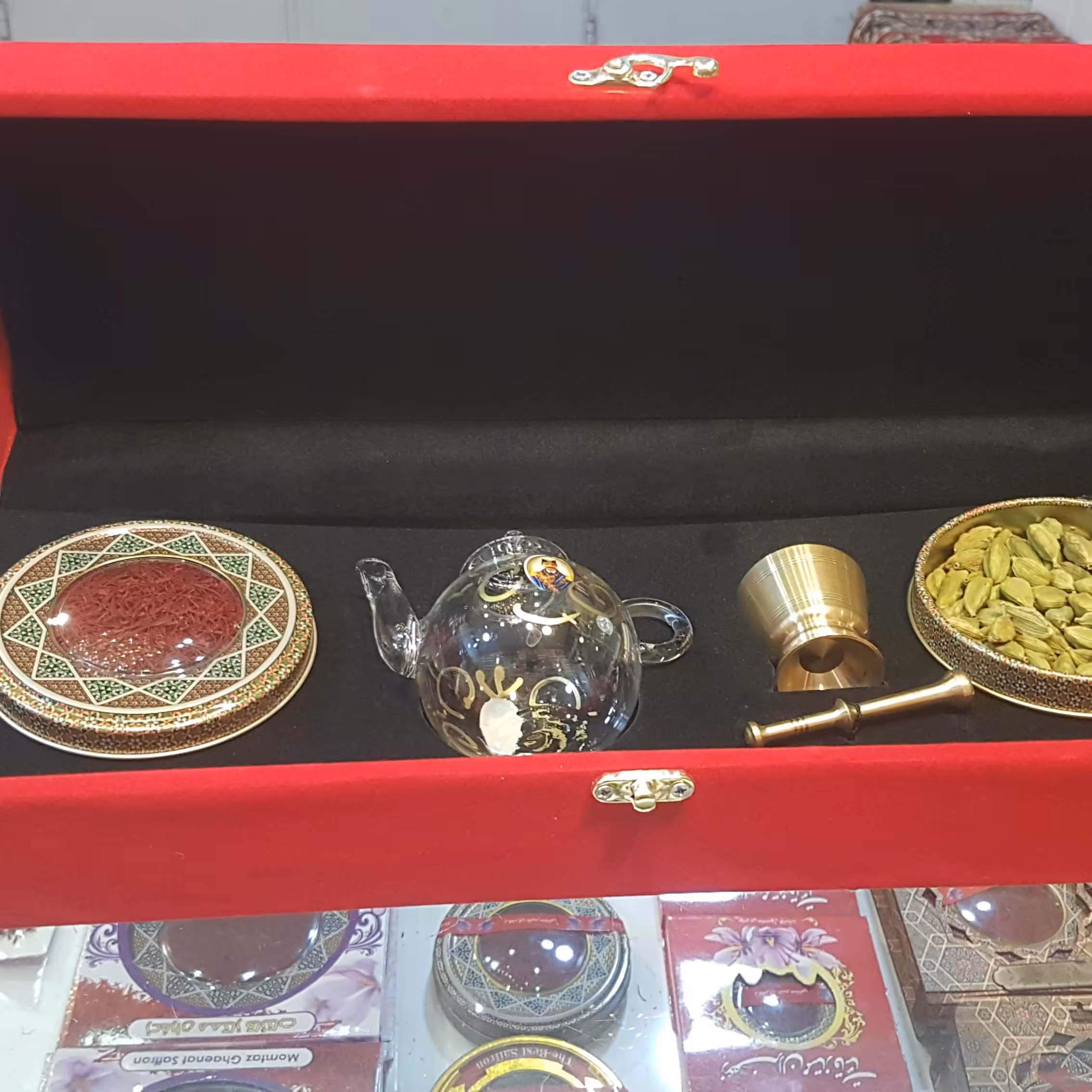 پک مخمل هاون قوری زعفران هل