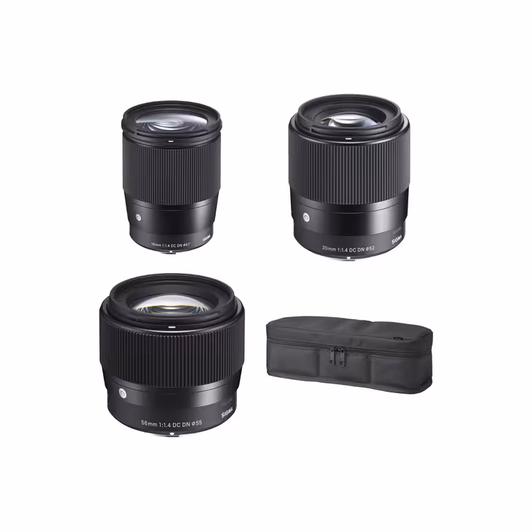 کیت سه تایی لنزهای 16 و 30 و 56 میلیمتر f/1.4 DC DN سری Contemporary برای مانت E سونی