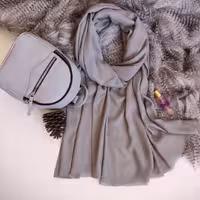 شال کجراه پاییزه دورو طرح بامبو رنگ طوسی ( ارسال رایگان)