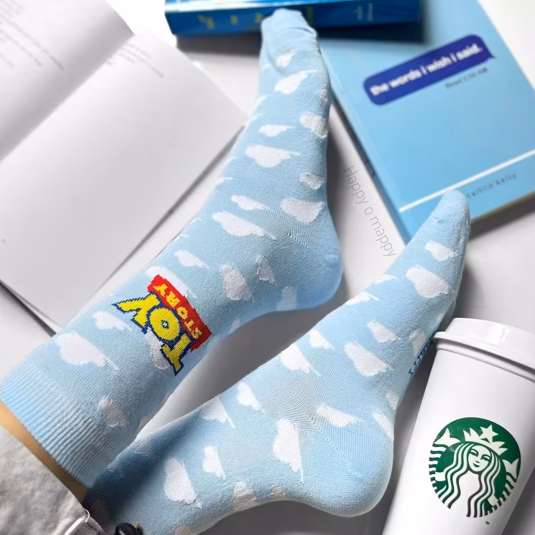 جوراب ساقدار  طرح داستان اسباب بازی ها نخ پنبه فری سایز