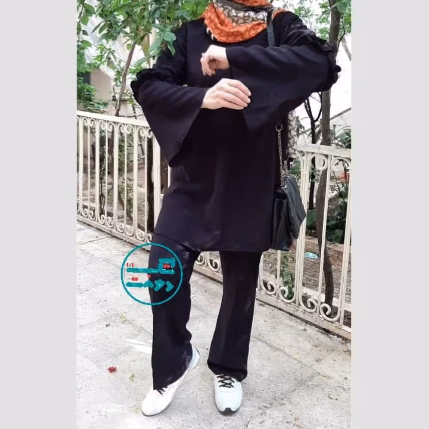 تونیک شلوار رزا رنگ مشکی سایز لارج 