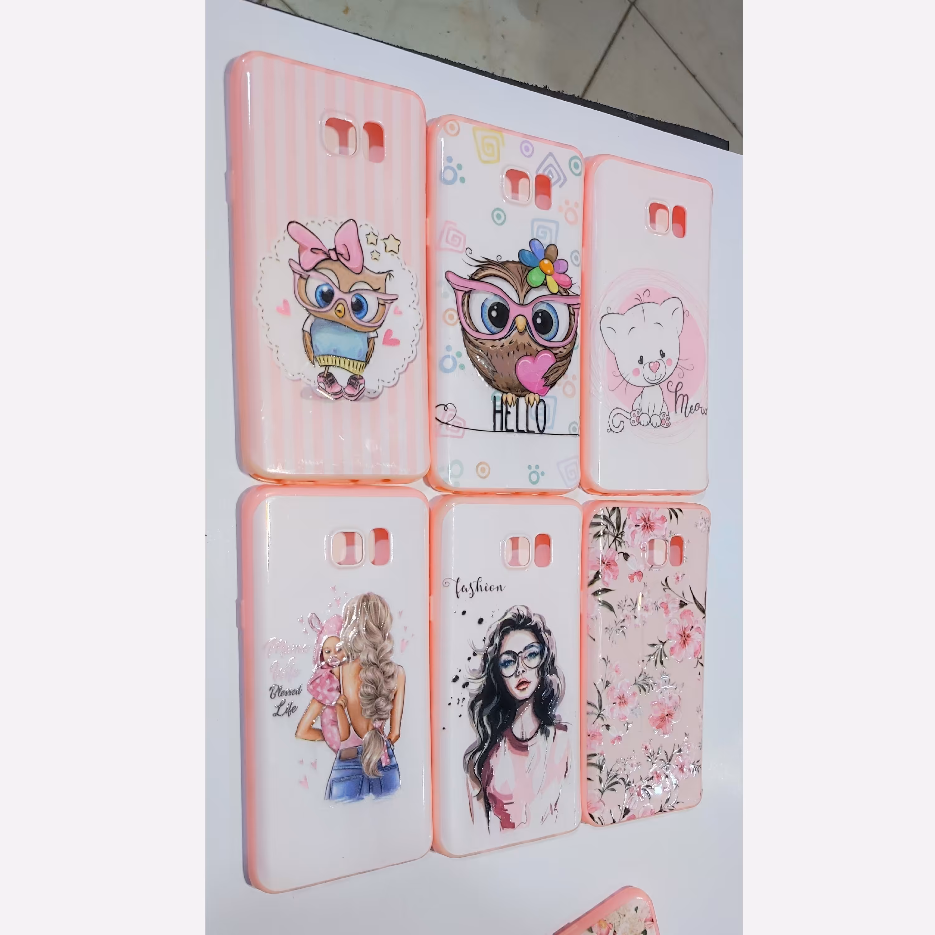 گارد-قاب -کاور-گوشی note 5 سامسونگ گوشی نوت 5سامسونگ دخترونه ژله ای صورتی 