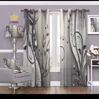 پرده پذیرایی دو قواره طرح اسلیمی کد S10866