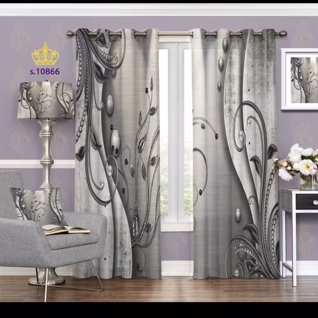 پرده پذیرایی دو قواره طرح اسلیمی کد S10866