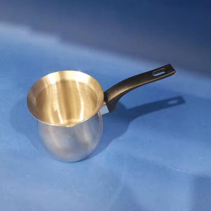 قهوه جوش استیل دسته دار با ارتفاع داخلی مفید 8.5 سانت 