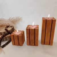 جا شمعی چوبی 3 تایی( ارسال پس کرایه )