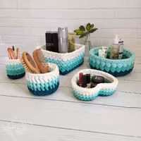 سبد نظم دهنده لوازم آرایشی تریکو ست پنج تکه