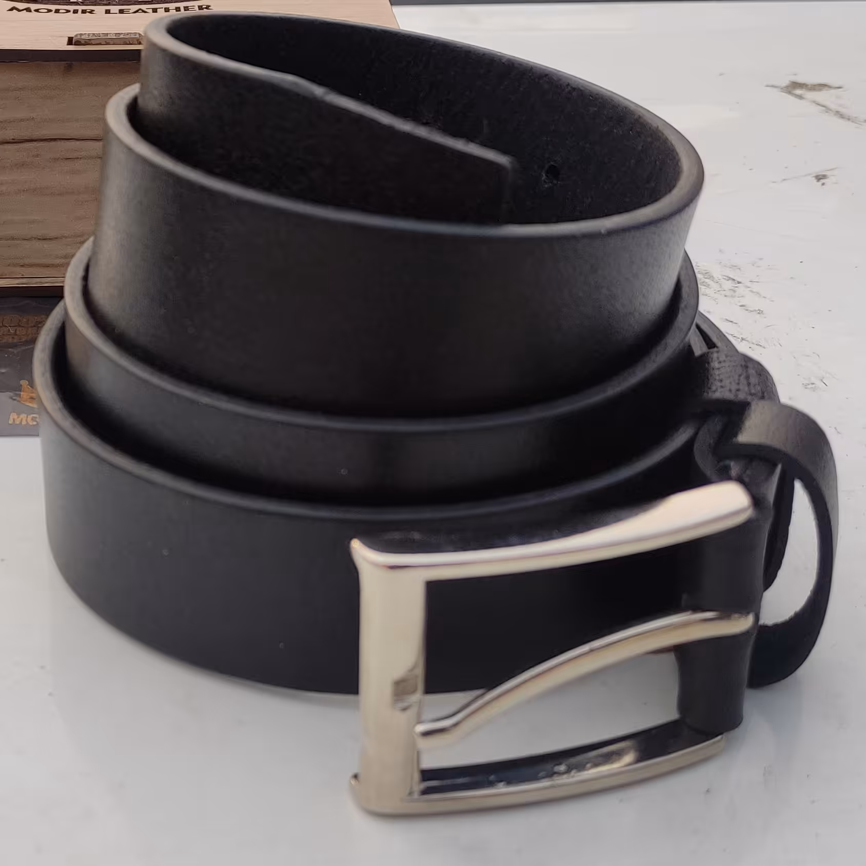 چرم طبیعی گاومیش پهنای 3.5 سانتیمتری