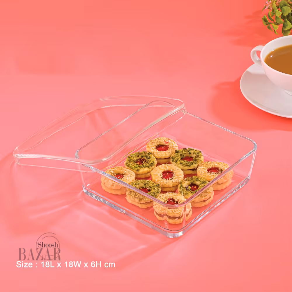 بیسکویت خوری شیشه ای دربدار لیمون کد 2154