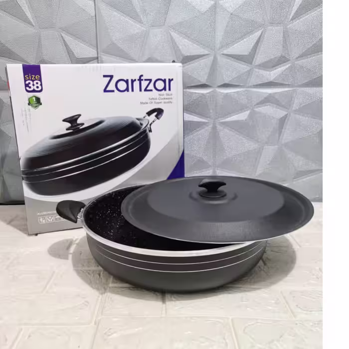 تابه گرانیتی دو دسته  سایز 38 مارک زرف زر با یک سال ضمانت 