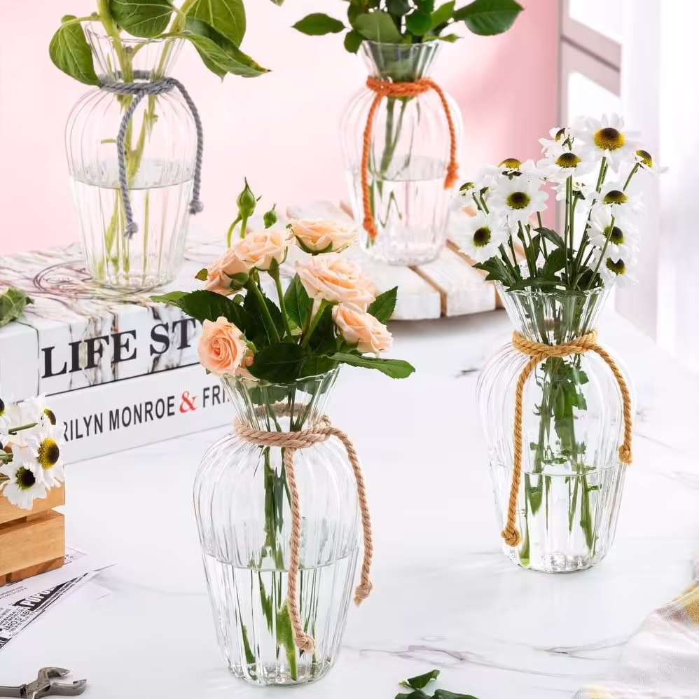 گلدان شیشه ای بند دار طرح کدو