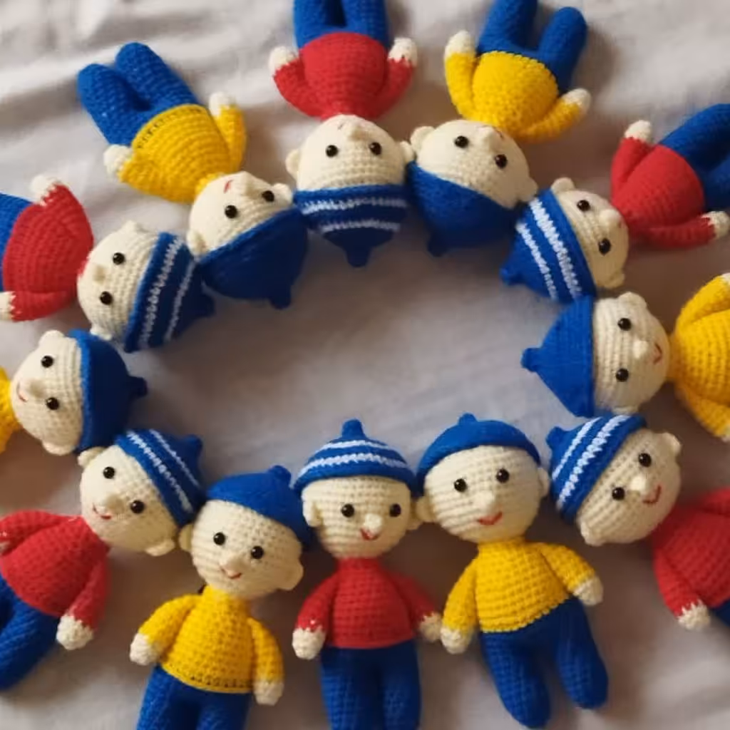 عروسک پت و مت بافته شده با بهترین کاموای اکریل بافت مناسب جهت آویز ماشین و هدیه دادن به دوستان