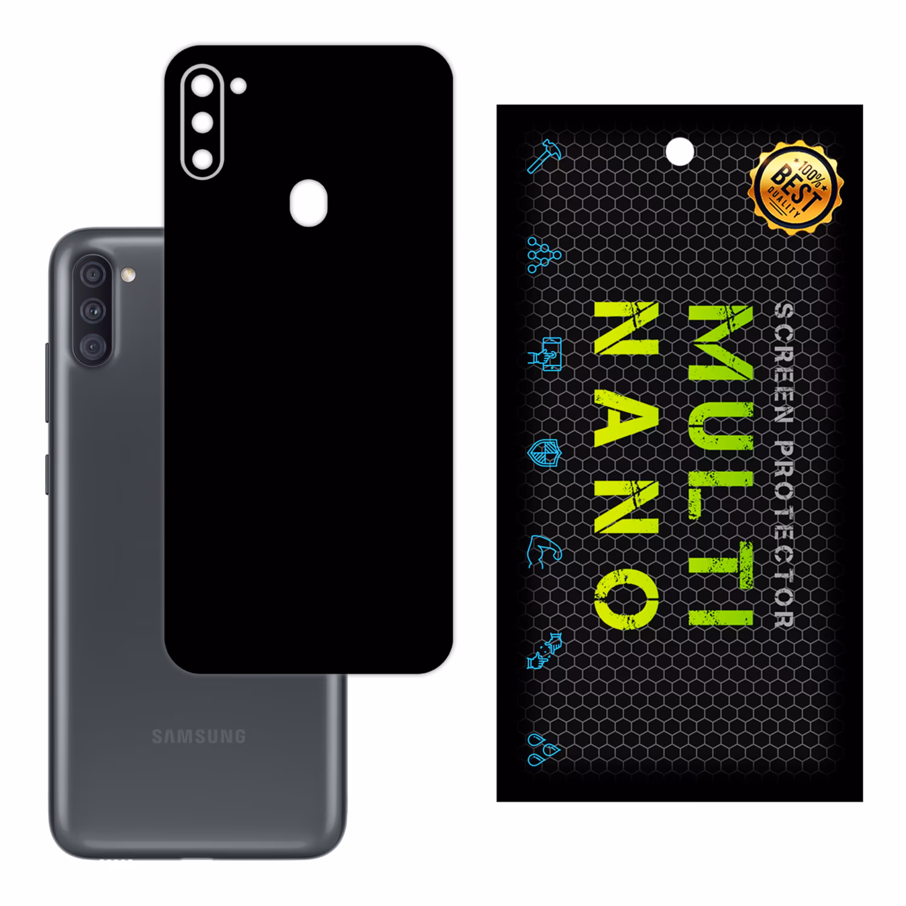 برچسب پوششی MultiNano مدل X-F1M-Black برای پشت  مویایل سامسونگ   A11 