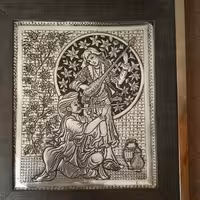 تابلوی قلمزنی روی مس به سبک سیاه قلم 