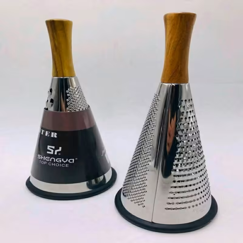 رنده مخروطی دسته چوبی استیل درجه یک بسیار تیز  وعالی