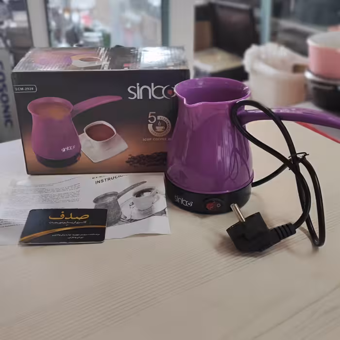 قهوه جوش شیرجوش برقی ملامینی درجه 1 فقط بنفش 