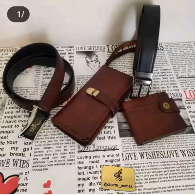 ست کیف پول چرم