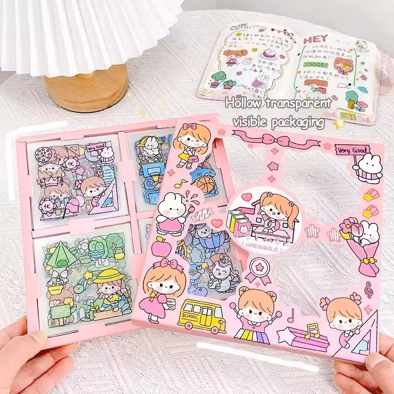 استیکر شفاف ضدآب طرح دختر فروش تکی