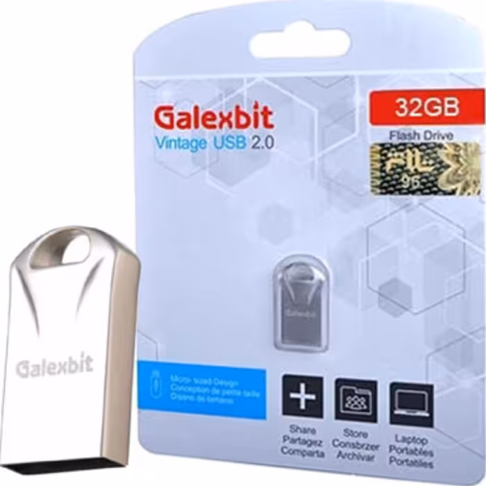 فلش 32 گیگ VINTAGE USB 2 GALEXBIT گارانتی تلاش و مادام