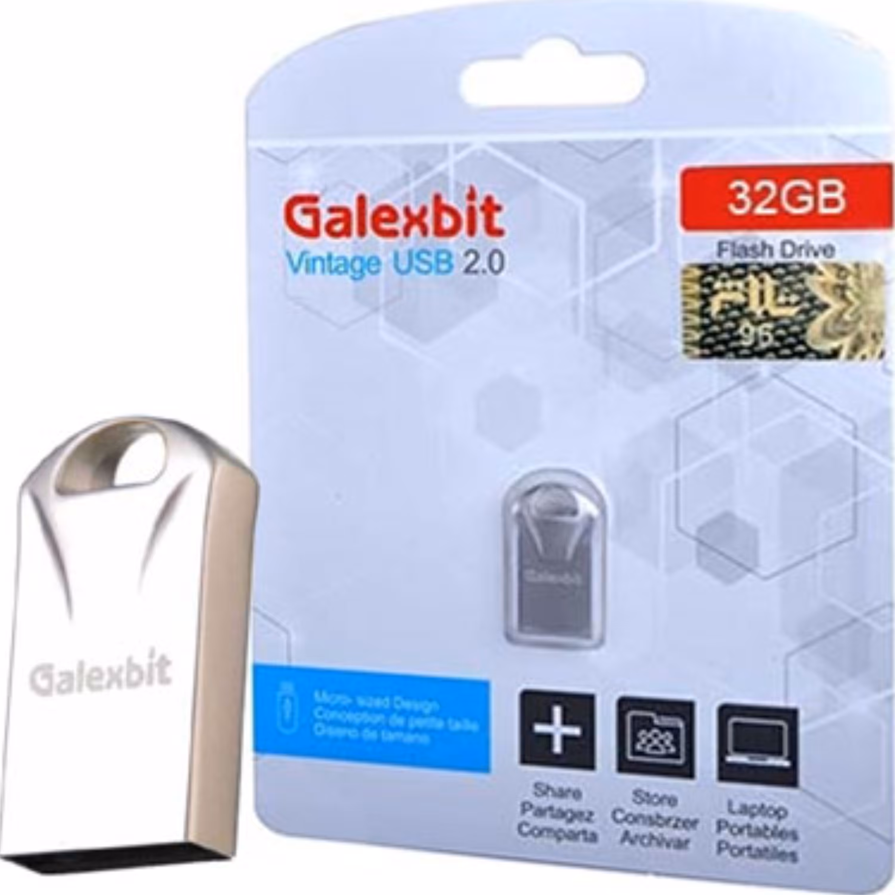 فلش 32 گیگ VINTAGE USB 2 GALEXBIT گارانتی تلاش و مادام