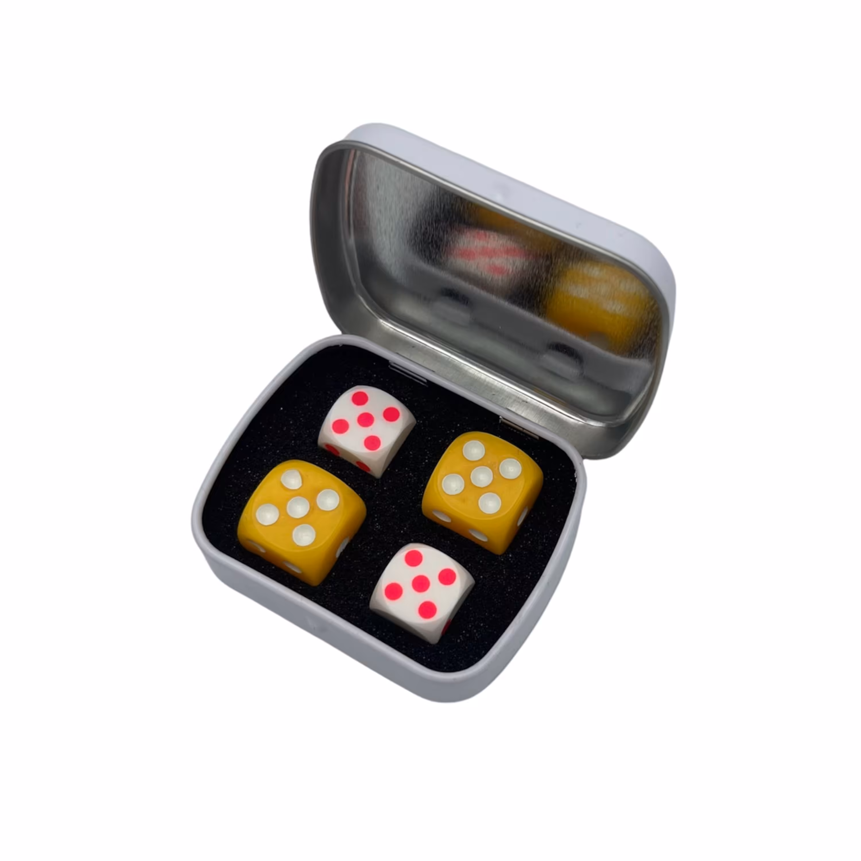 جعبه تاس فلزی سفید