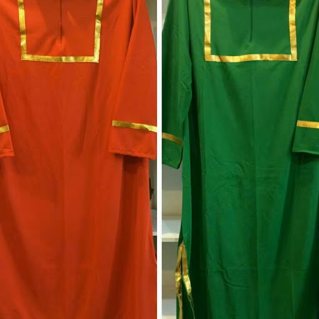 قبا مردانه کرپ تعزیه خوانی 
در رنگهای قرمز وسفید قهوه ای آبی زرد